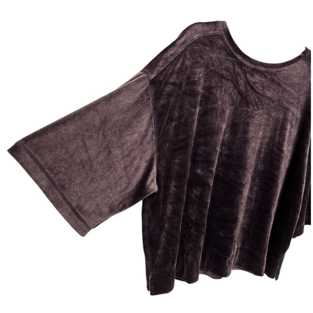 Free People We The Free Valerie Velour Scoop Back Velvet Tee Small Purple - Picture 5 of 9